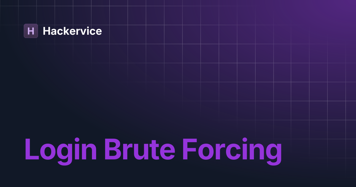 Login Brute Forcing | Hackervice